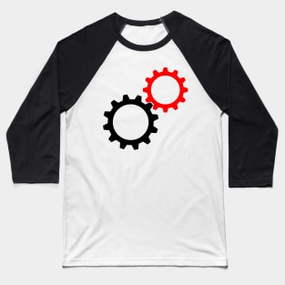 Red and black Gears Baseball T-Shirt